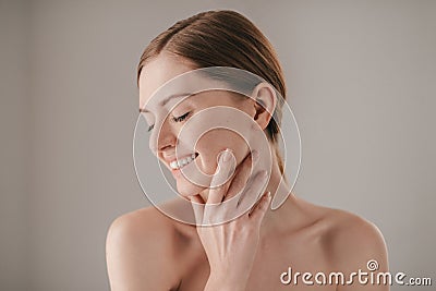 Sensitive care for a luminous skin. Stock Photo