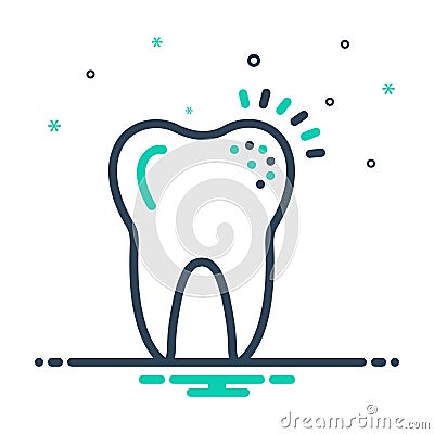 Mix icon for Sensitive, cavities and tooth Vector Illustration