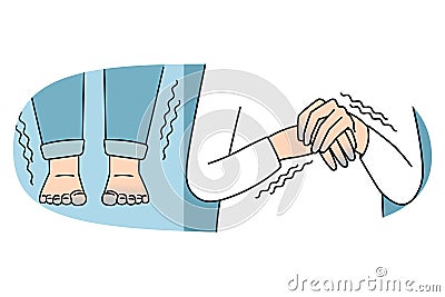 Sensitivity to cold and shaking concept Vector Illustration