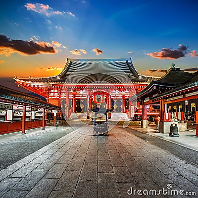 Sensoji Temple (Asakusa Kannon) in Tokyo Stock Photo