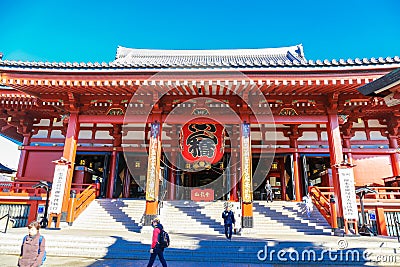 Sensoji Temple`s Hozomon Gate in the Asakusa District. Senso-ji Editorial Stock Photo