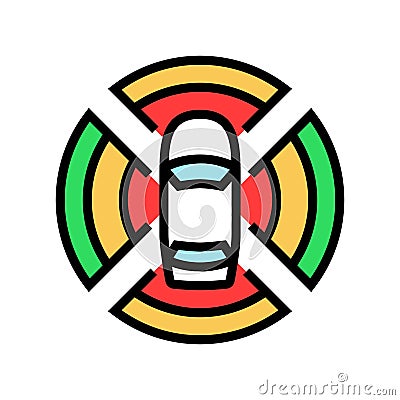 sensor array autonomous vehicle color icon vector illustration Cartoon Illustration