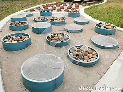 Sensory garden playground learning Stock Photo