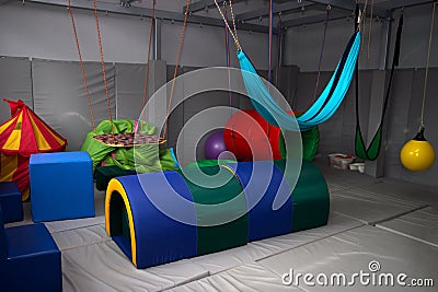 Sensory integration room in the center for children Stock Photo