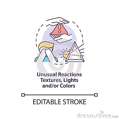 Sensory issues in autism concept icon Vector Illustration