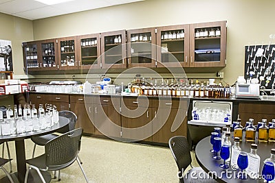 Sensory lab in Wild Turkey Bourbon Distillery Editorial Stock Photo