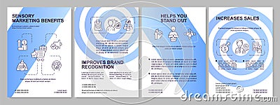 Sensory marketing advantages blue gradient brochure template Vector Illustration