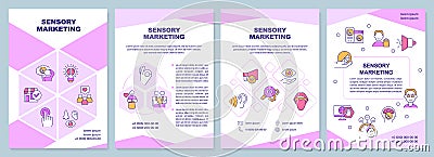 Sensory marketing pink brochure template Vector Illustration