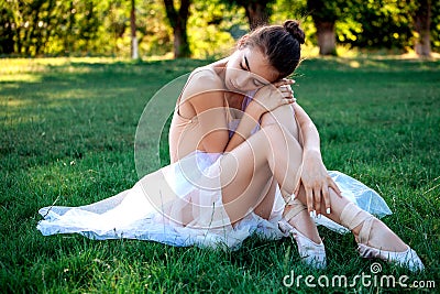 Sensual ballerina in nature Stock Photo