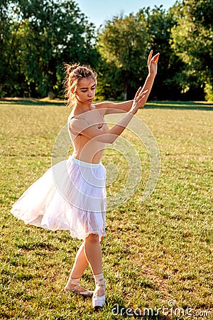 Sensual ballerina in nature Stock Photo