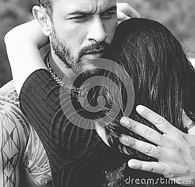 Sensual couple kiss. I Love You. Couple In Love. Intimate relationship and sensual relations. Dominant man. Closeup Stock Photo