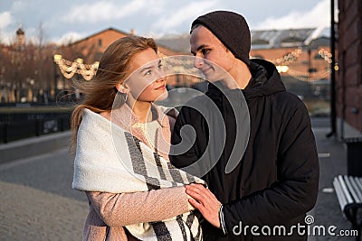 Sensual couple in love enjoy each other Stock Photo