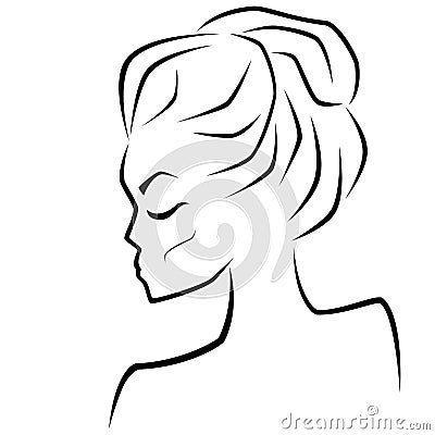 Sensual female abstract face Vector Illustration