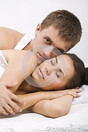 Sensual foreplay Stock Photo