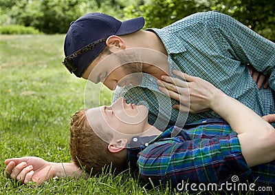 Sensual Gay Couple Stock Photo