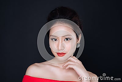 Sensual glamour portrait of beautiful asian woman model lady wit Stock Photo