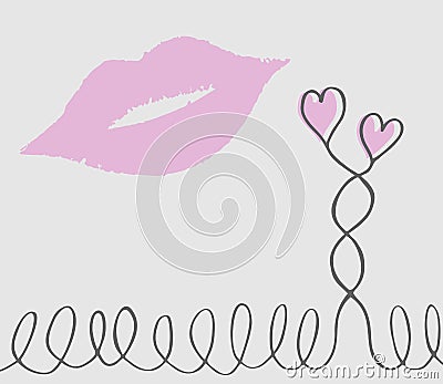 Sensual kiss Vector Illustration