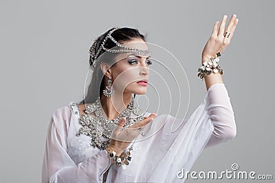 Sensual oriental fortune teller dancing performance Stock Photo