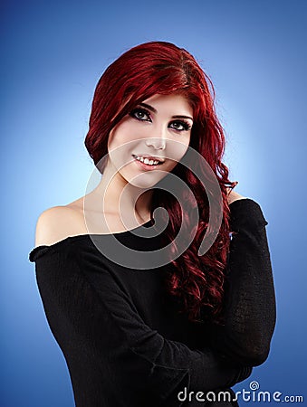 Sensual young woman in glamour closeup Stock Photo