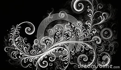 Sensuous curves and curls of smoke Cartoon Illustration