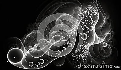 Sensuous curves and curls of smoke, with dots Cartoon Illustration