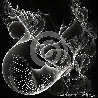 Sensuous smoke, embellished with dots Cartoon Illustration
