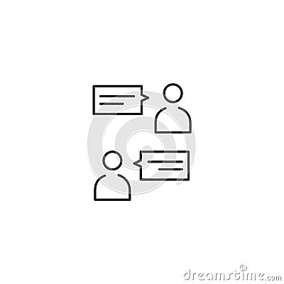 Sent message mail sms line icon. Home addressee remote work Vector Illustration