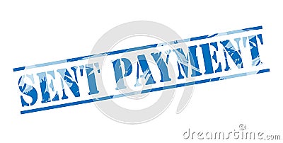 Sent payment blue stamp Stock Photo