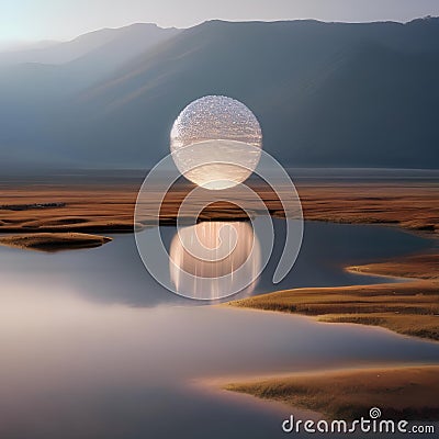 A sentient, crystalline entity floating in the void, emitting mesmerizing patterns of light2 Stock Photo