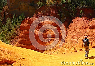 Sentier des Ocres - an open-air ochre park in the region of Luberon Editorial Stock Photo