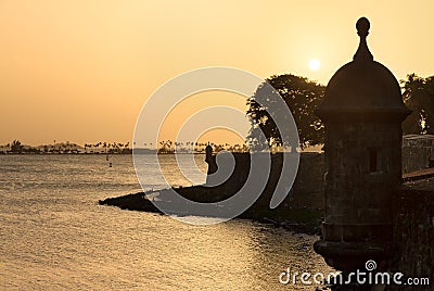 Sentry box sunset Stock Photo