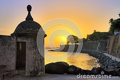 Sentry sunset San Juan Stock Photo