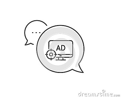 Seo adblock line icon. Search engine optimization sign. Vector Vector Illustration