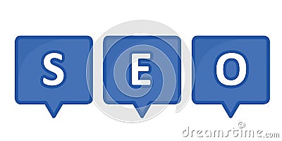 SEO blue spech bubbles Vector Illustration