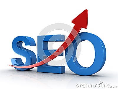 Seo Concept with Red Arrow Stock Photo