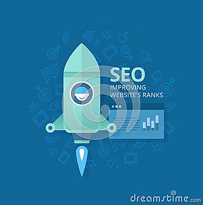 Seo Concept of Website Optimization Vector Illustration