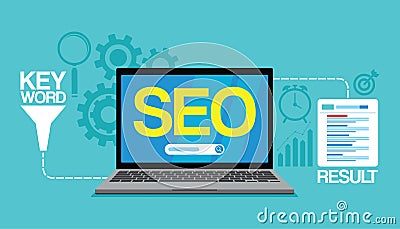 Seo content marketing strategy concept search engine Stock Photo