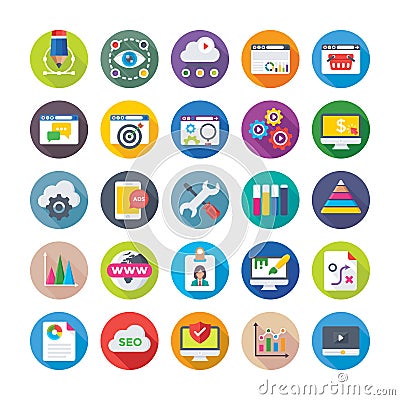 Seo and Digital Marketing Vector Icons 2 Stock Photo