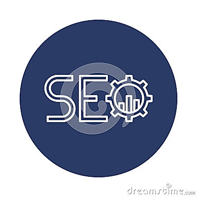 SEO, gear, grow, graph, SEO grow icon Vector Illustration