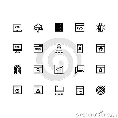 Seo Icon Sets Outline Vector Stock Photo