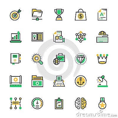 SEO and Marketing Colored Vector Icons 6 Stock Photo