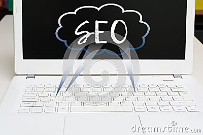 SEO marketing and online business strategy Stock Photo