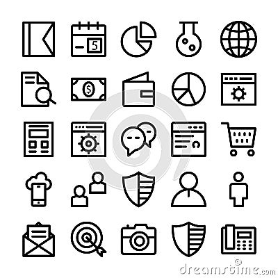 SEO and Marketing Vector Line Icons 1 Stock Photo