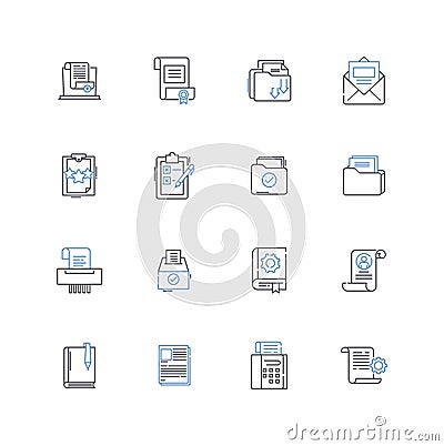 SEO optimization line icons collection. Keywords, Ranking, Optimization, Meta tags, Backlinks, Analytics, Content vector Vector Illustration