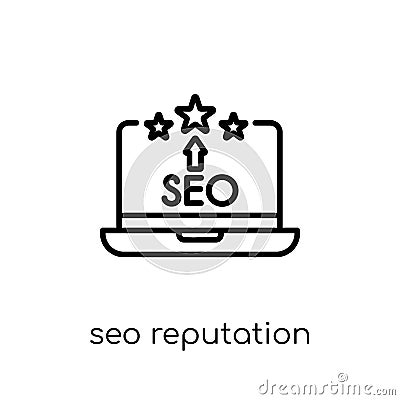 SEO Reputation icon. Trendy modern flat linear vector SEO Reputation icon on white background from thin line Programming Vector Illustration