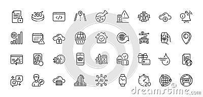 Seo script, Edit person and House security line icons pack. For web app. Line icons. Vector Vector Illustration