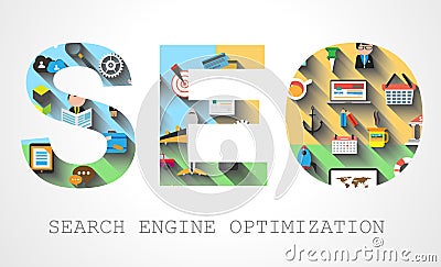 SEO Search engine optimization concept Vector Illustration