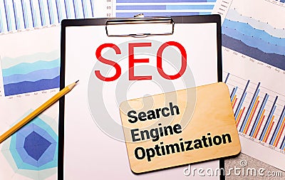 SEO - search engine optimization - flow chart concept for adaption and success for blogging and internet websites Stock Photo
