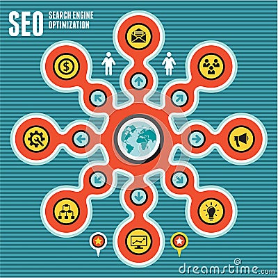 SEO (Search Engine Optimization) Infographic Concept 02 Vector Illustration