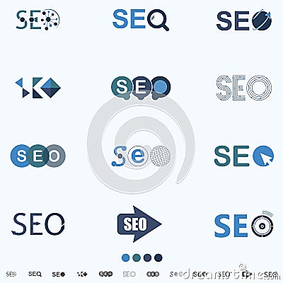 SEO, Search Engine Optimization Internet Click Logo And Icon - vector Vector Illustration